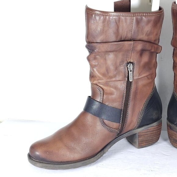 PIKOLINOS Women's Le Mans 39 US8-8,5 Brown Leather Mid-Calf Riding Boots - Picture 7 of 14